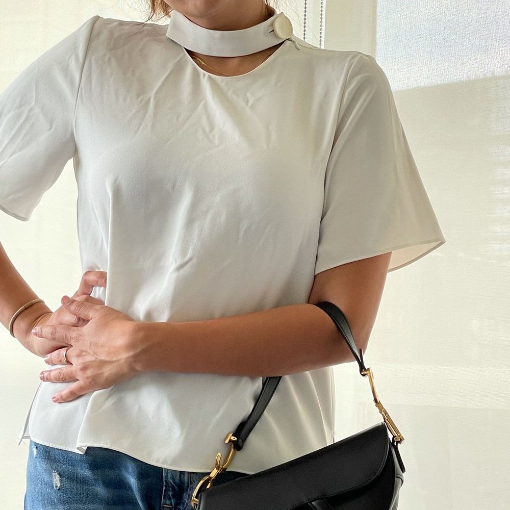 White Zara top, size L